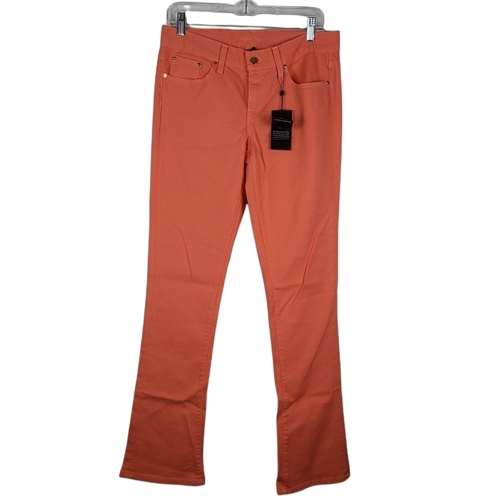 NWT Ralph Lauren Black Label 380 Sunset Orange Skinny Sz 29